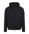 Stone Island Black Supima Cotton Canvas Non-aqueous Dyeing Jacket In Blue
