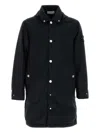 Stone Island Long-sleeved Hooded Cotton Jacket In Blue