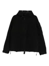 Stone Island Hooded Corduroy Jacket In Black