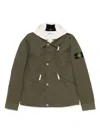 Stone Island Men's Hooded Cotton Jacket In Green