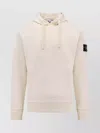 Stone Island Hooded Cotton Sweatshirt Removable Patch In Neutral