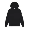 Stone Island Hooded Jumper With Raglan Sleeves And Ribbed Trims In Black