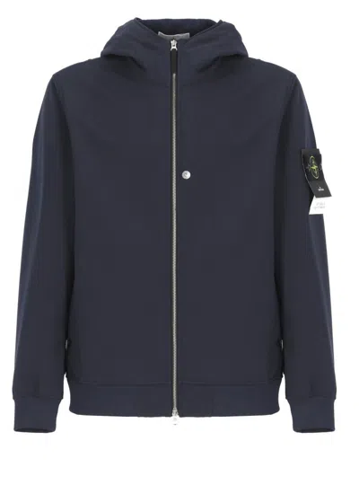 STONE ISLAND HOODED DEEP BLUE JACKET