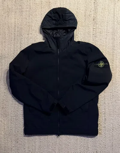 Pre-owned Stone Island Hooded Double Zip Jacket In Black
