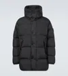 Stone Island Quilted Down Coat With Hood In Black