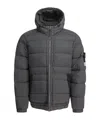 Stone Island Hooded Down Jacket In Blue