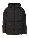 Stone Island Hooded Down Jacket In Multi