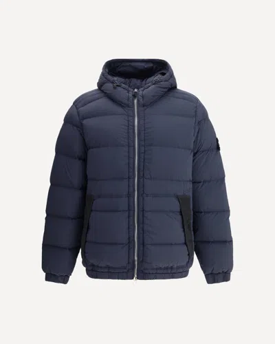 Stone Island Seamless Tunnel Hooded Down Jacket In Black