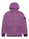 Stone Island Hooded Down Jacket In Purple