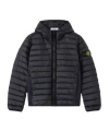Stone Island Hooded Down Jacket With Anti-drop And Zip Pockets In Black