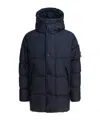 Stone Island Reversible Padded Hooded Down Jacket In Blue