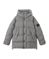 Stone Island Hooded Down Parka With Wind Resistance In Gray