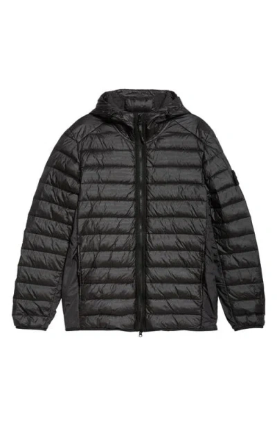 Stone Island Hooded Down Puffer Jacket In Black