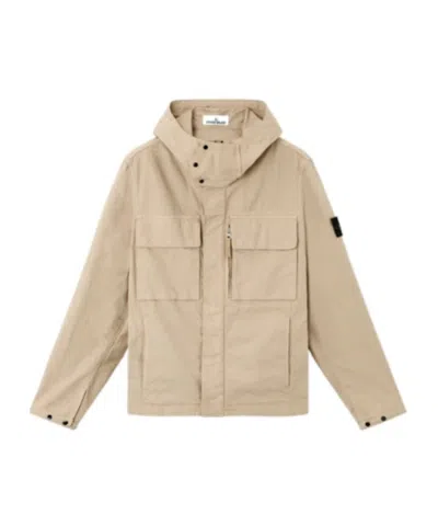 Stone Island Field Jacket With Hood Jackets Beige In Neutral