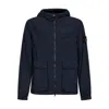 Stone Island Hooded Flap-pocket Jacket In Blue