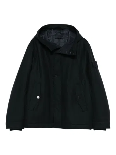 Stone Island Hooded Jacket In Black