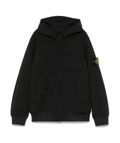 Stone Island Kids' Hooded Jacket In Black