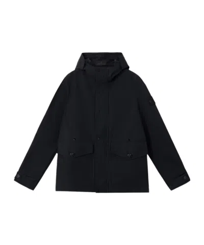 Stone Island Hooded Jacket In Black
