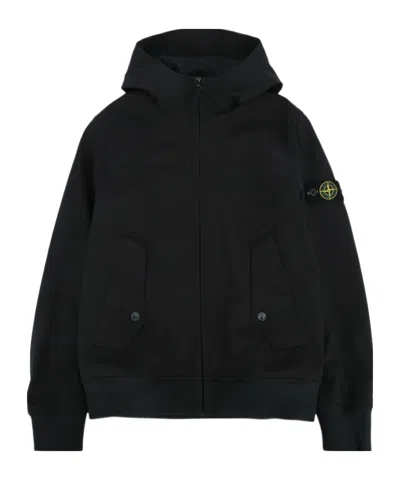 Stone Island Kids' Hooded Jacket In Black