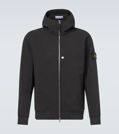 Stone Island Hooded Jacket In Black