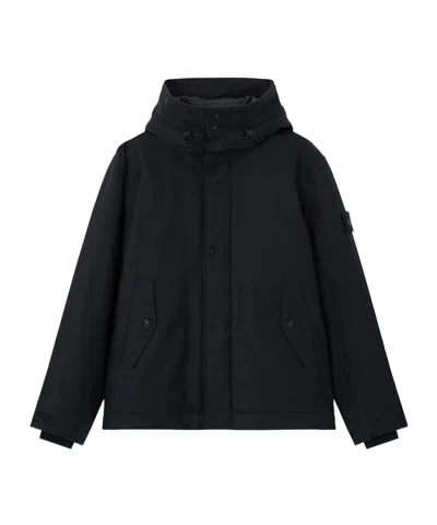 Stone Island Hooded Jacket In Black