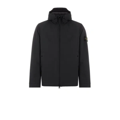 Stone Island Blouson À Capuche In Black