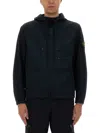 Stone Island Hooded Jacket In Blue