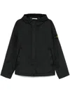 Stone Island Hooded Jacket Crinkle Reps R-ny In Black