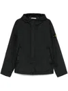 Stone Island Hooded Jacket Crinkle Reps R-ny In Black