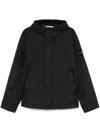 Stone Island Hooded Jacket Crinkle Reps R-ny In Black