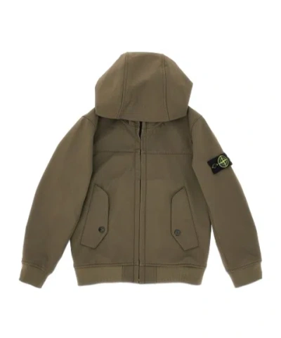 Stone Island Hooded Jacket In Green