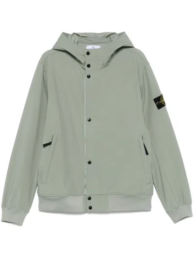 Stone Island Hooded Jacket In Green