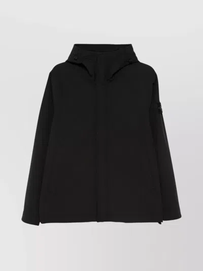 STONE ISLAND HOODED JACKET HAND POCKETS