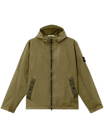 Stone Island Hooded Jacket In Green