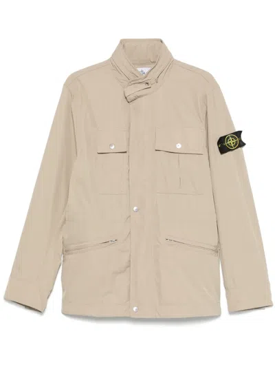 Stone Island Hooded Jacket In Neutrals