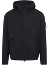 Stone Island Black Supima Cotton Canvas Non-aqueous Dyeing Jacket In Blue