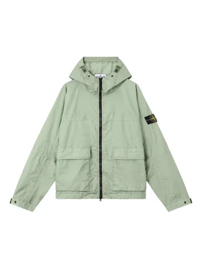 Stone Island Logo-patch Hooded Parka In Multi