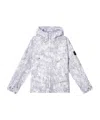 Stone Island Hooded Jacket With All-over Motif And Anti-dгор In Pearl Grey