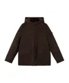 Stone Island Hooded Jacket With Anti-drop And Treated Interior In Brown