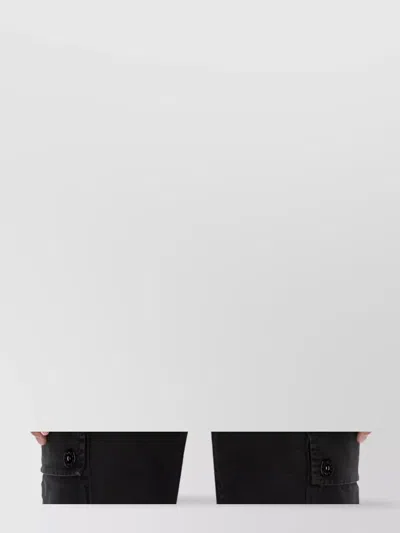 Stone Island Hooded Jacket With Elastic Cuffs And Side Pockets In Black