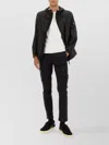Stone Island Hooded Jacket With Elasticated Cuffs And Side Pockets In Black