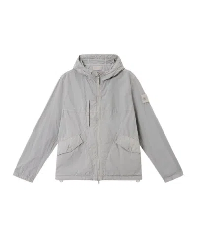 Stone Island Hooded Jacket With Soft Feel And Anti-drop In Gray