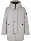 Stone Island Hooded Jacket With Zip Closure In Gray