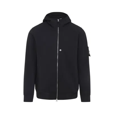 STONE ISLAND STONE ISLAND HOODED JACKET WITH ZIP FRONT AND COMPASS APPLIQUÉ