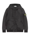 Stone Island Hooded Logo-patch Jacket In Black