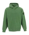 Stone Island Hooded Long-sleeved Sweater In Green