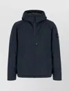 Stone Island Hooded Midnight Blue Padded Jacket With Button Detail