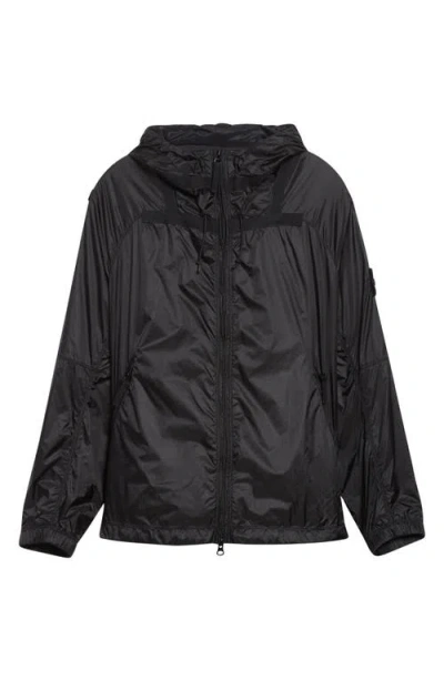 Stone Island Hooded Nylon Windbreaker In Brown