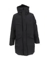 Stone Island Garment Dyed Crinkle Nylon Down Jacket In Black