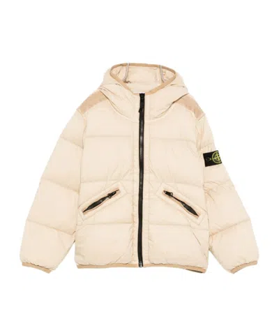 Stone Island Hooded Padded Jacket In Neutral